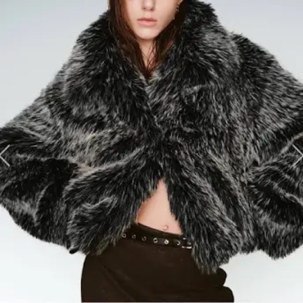 Xhilaration Black Faux Fur Jacket